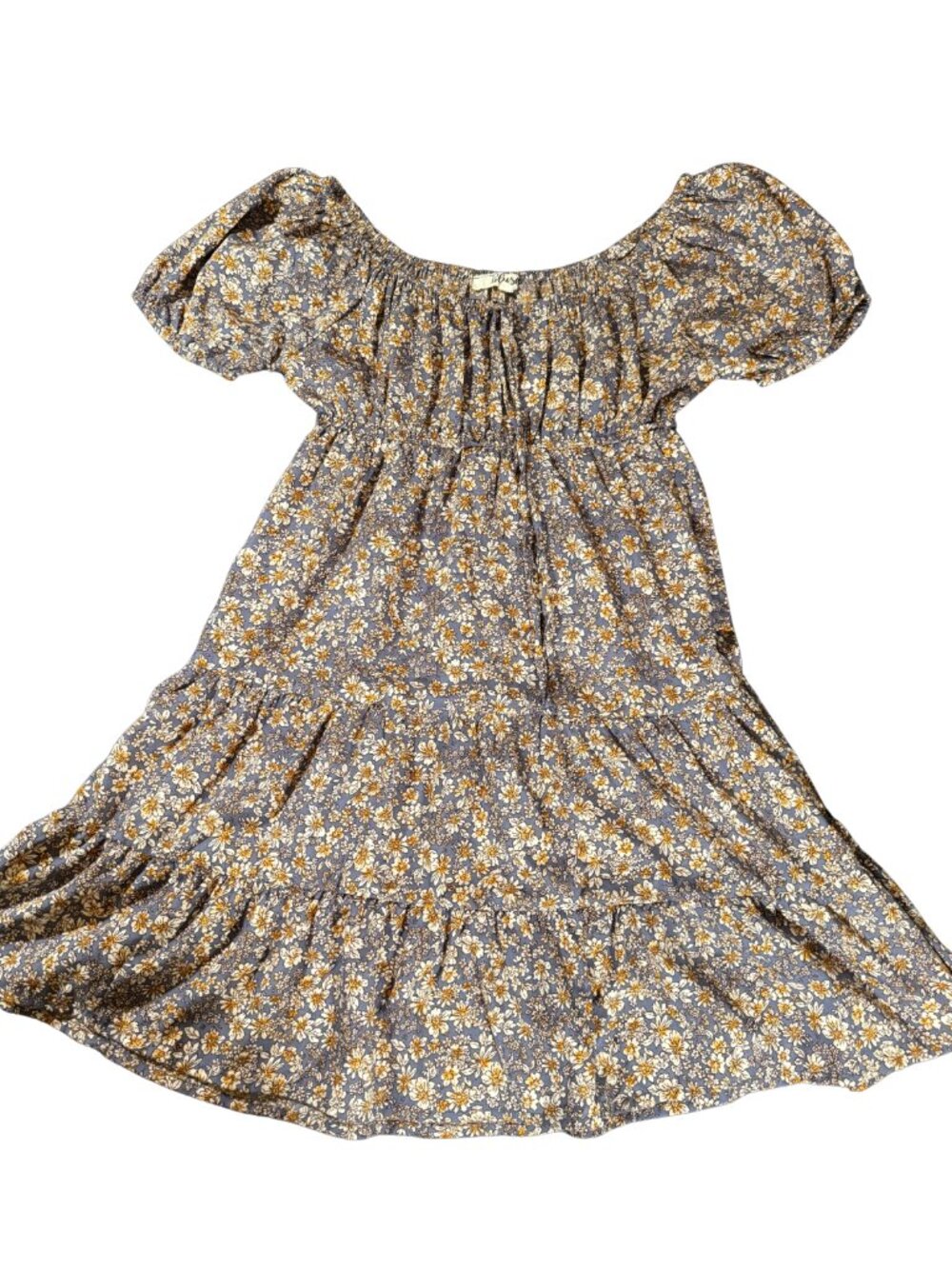 Hint of Blush‎ Women's S Purple Floral Tiered Babydoll Mini Dress Boho